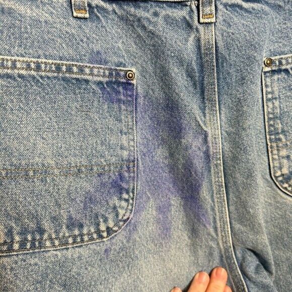 Carhartt B73 DST Double Knee Denim Pants 38 X 30 Loose OG Fit Work Distressed - Picture 10 of 11